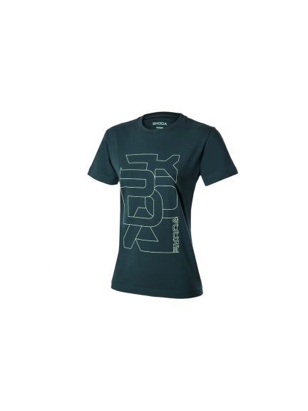 Camiseta Škoda verde esmeralda, mujer